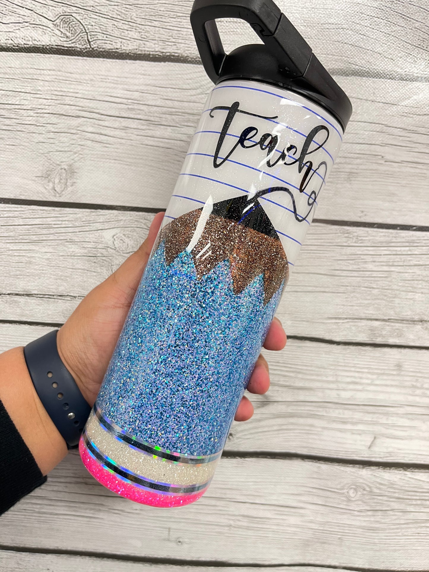 Teacher composition/pencil tumbler-Made to order