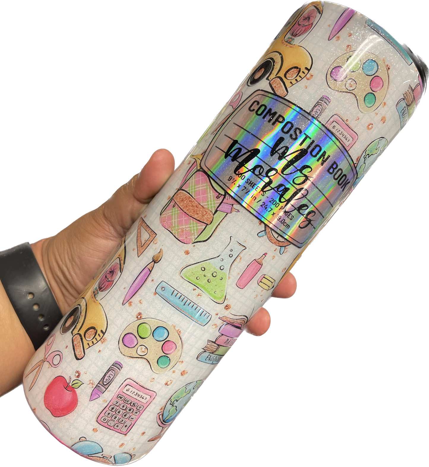 Teacher composition/pencil tumbler-Made to order