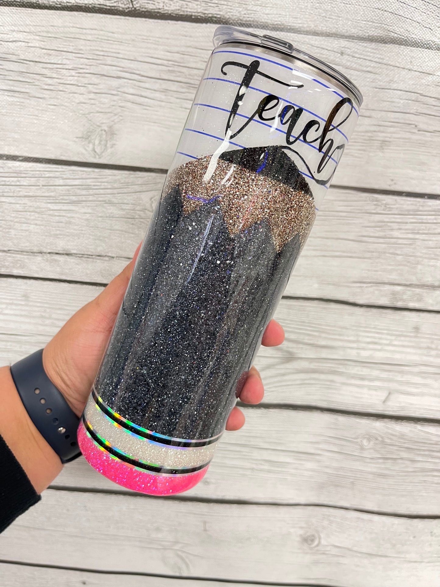 Teacher composition/pencil tumbler-Made to order