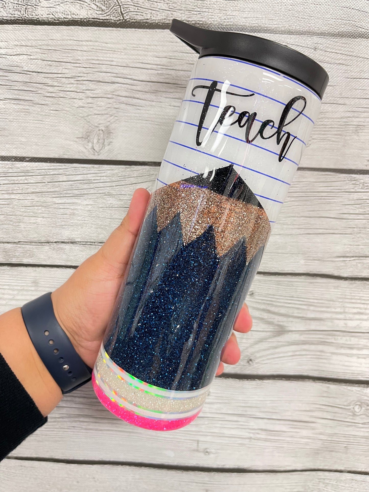 Teacher composition/pencil tumbler-Made to order