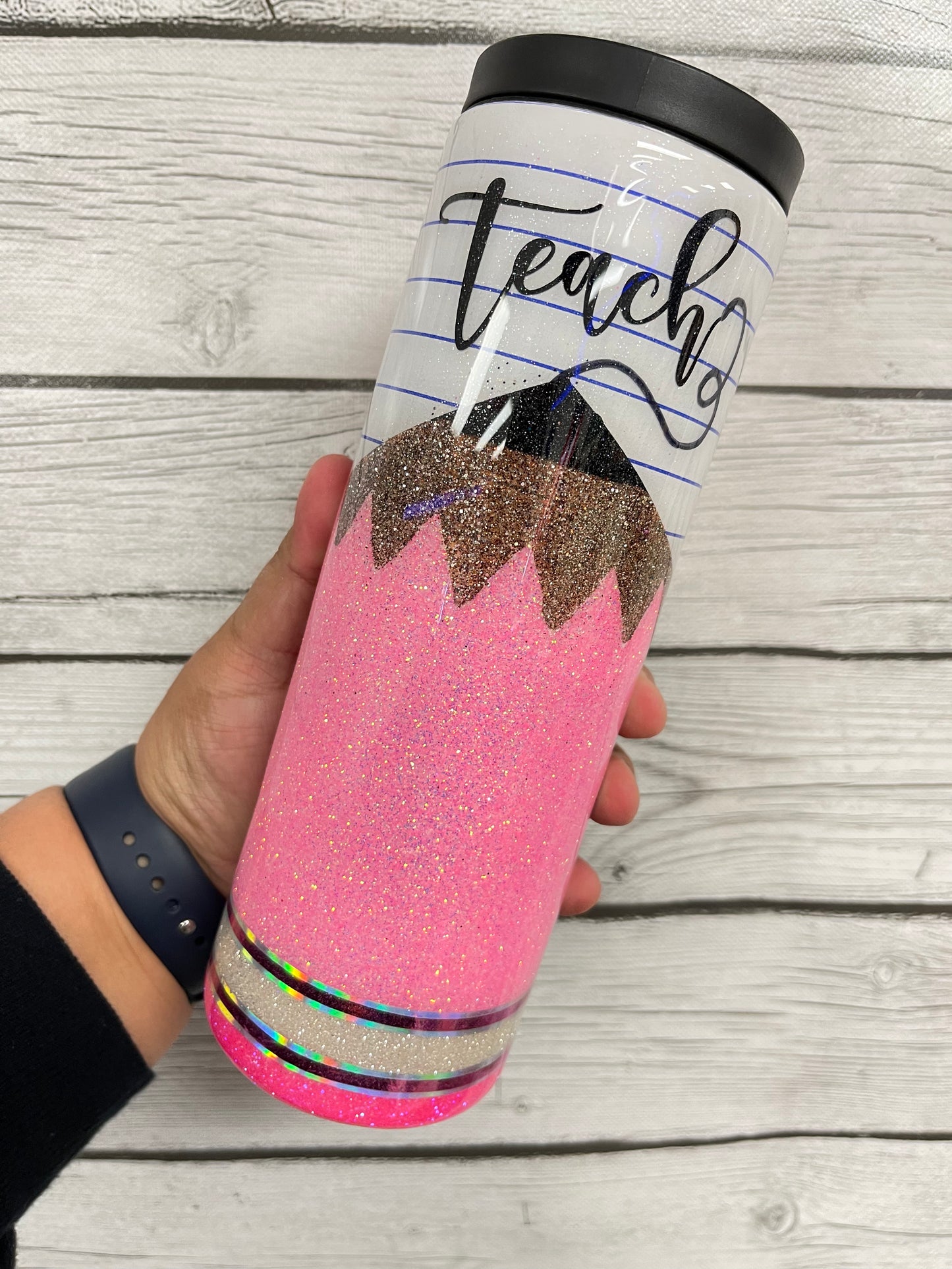 Teacher composition/pencil tumbler-Made to order